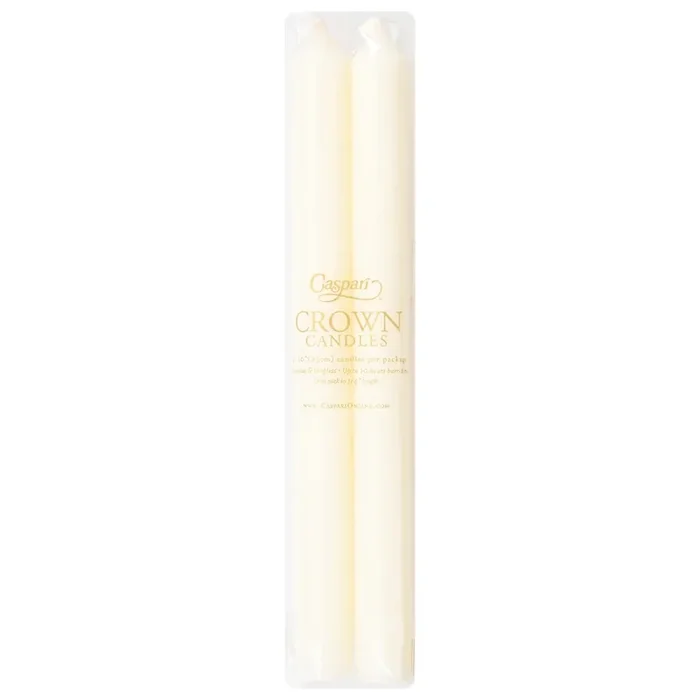 Caspari 10 Inch Ivory Crown Candles 2 ea