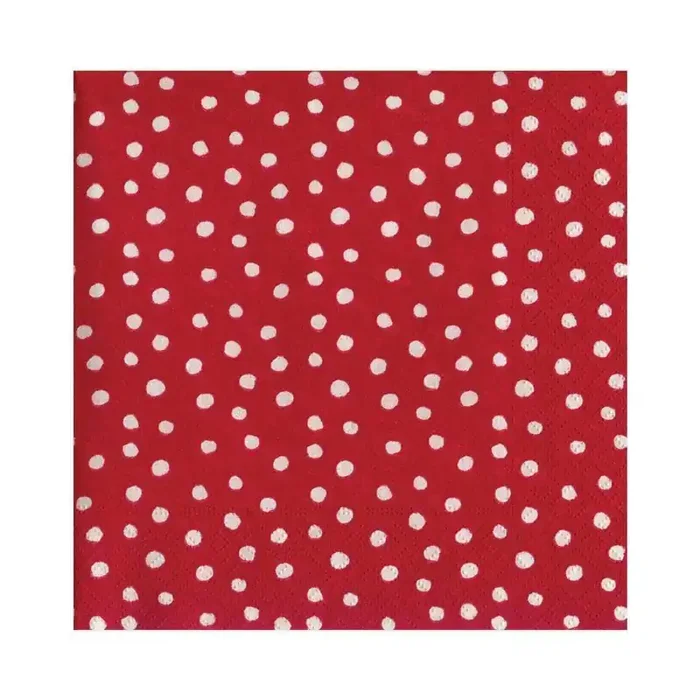 Caspari Small Dots Red Paper Lunch Napkins