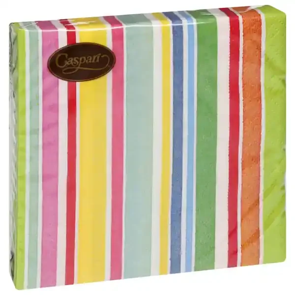 Caspari Triple-Ply Cabana Stripe Bright Napkins 20 ea
