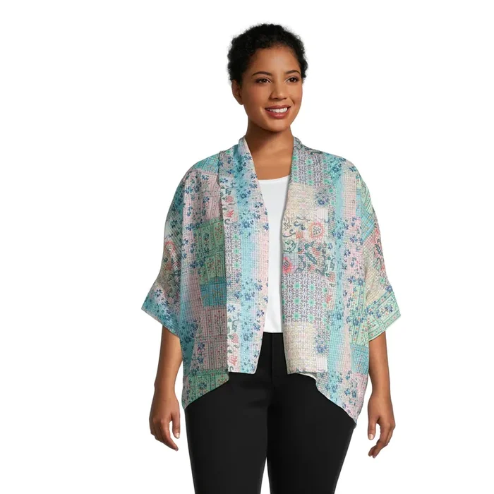 Cassidy Multicolor Floral And Geo Mixed Print Kimono