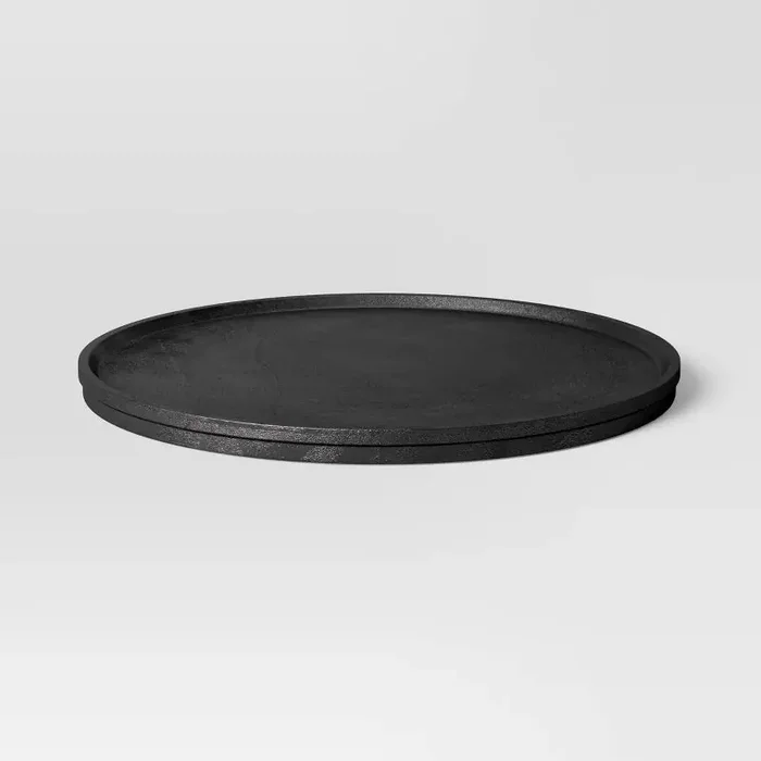 Cast Metal Round Tray – Threshold™ Aluminum Decorative Platter, Not for Food Service