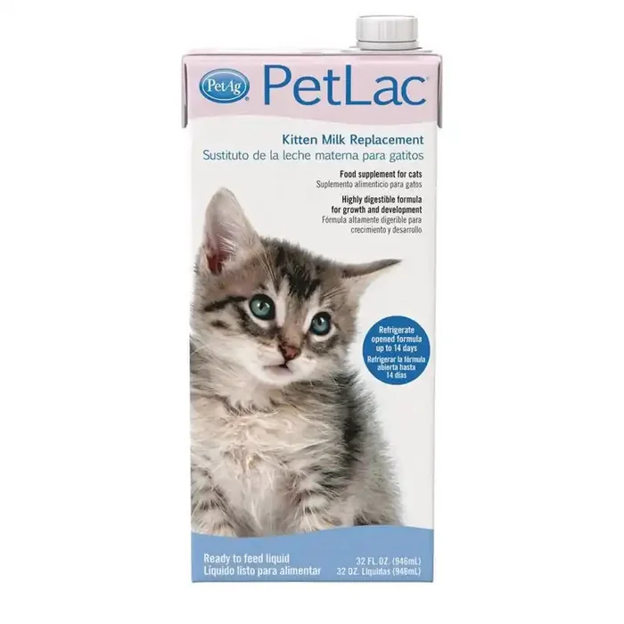 Cat-Sip PetLac Milk Replacer Liquid for Kittens Wet Cat Food – 32oz