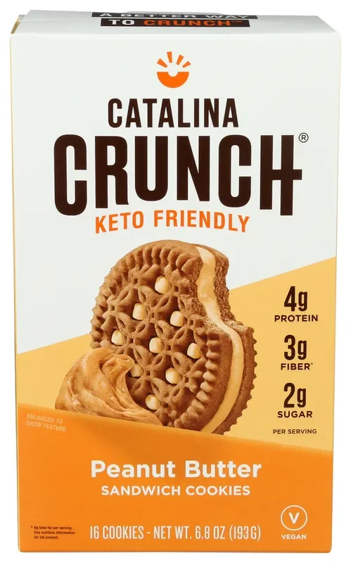 Catalina Crunch Peanut Butter Keto Sandwich Cookies 6.8 Oz Box
