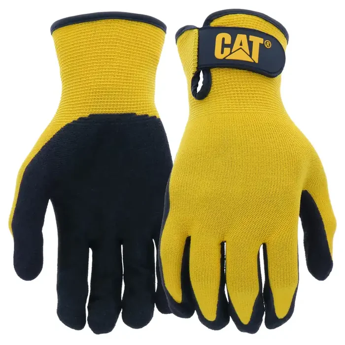Caterpillar Cat Gloves Rainwear Boss Mfg Medium Yellow Foam Cell Nitrile Coated Gloves Cat