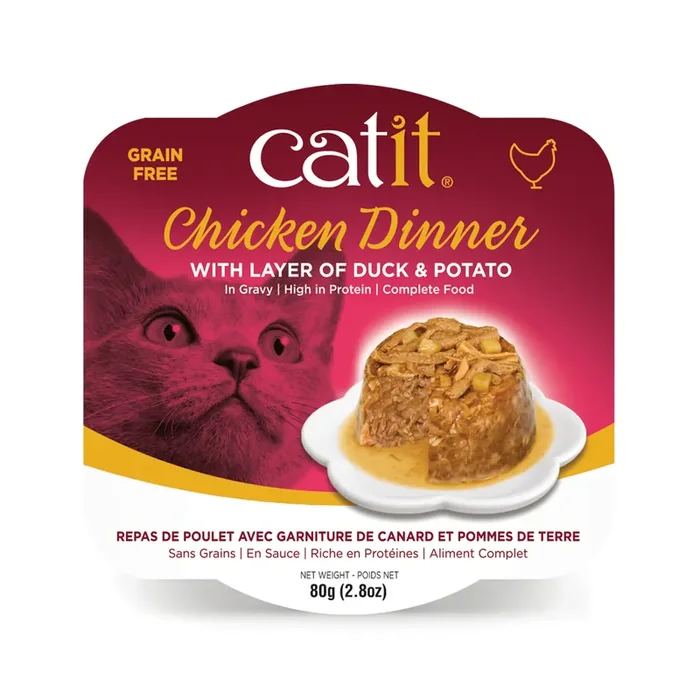 Catit Chicken Dinner Adult Cat Food with Duck and Potato in Gravy