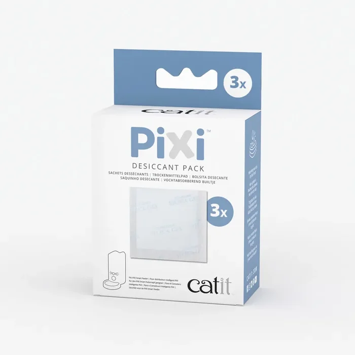 Catit Pixi Feeder Dessicant Cartridge for Cat, Pack of 3, 3.3″ L X 3.3″ W X 0.02″ H