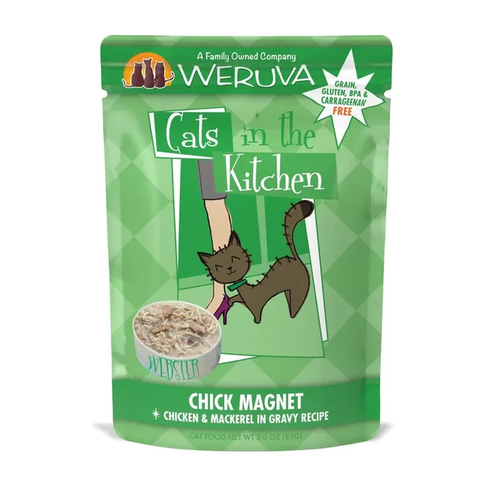 Cats in the Kitchen Originals Chick Magnet Chicken & Mackerel in Gravy Recipe Wet Cat Food, 3 oz.