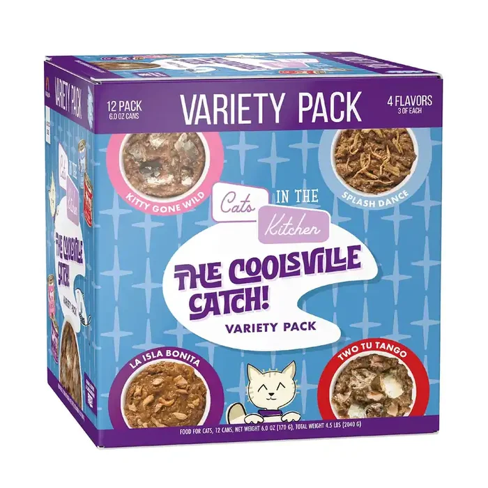 Cats in the Kitchen Originals The Coolsville Catch! Variety Pack Wet Cat Food, 6 oz., Count of 12