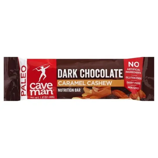 Caveman Dark Chocolate Caramel Cashew Nutrition Bar