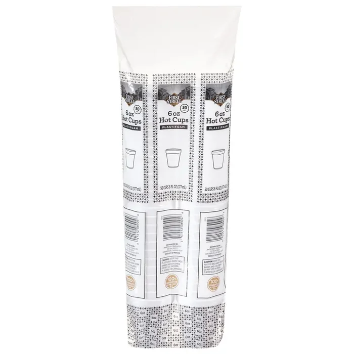 Cb02 First Street Cup Foam White 6 Oz (BULK)