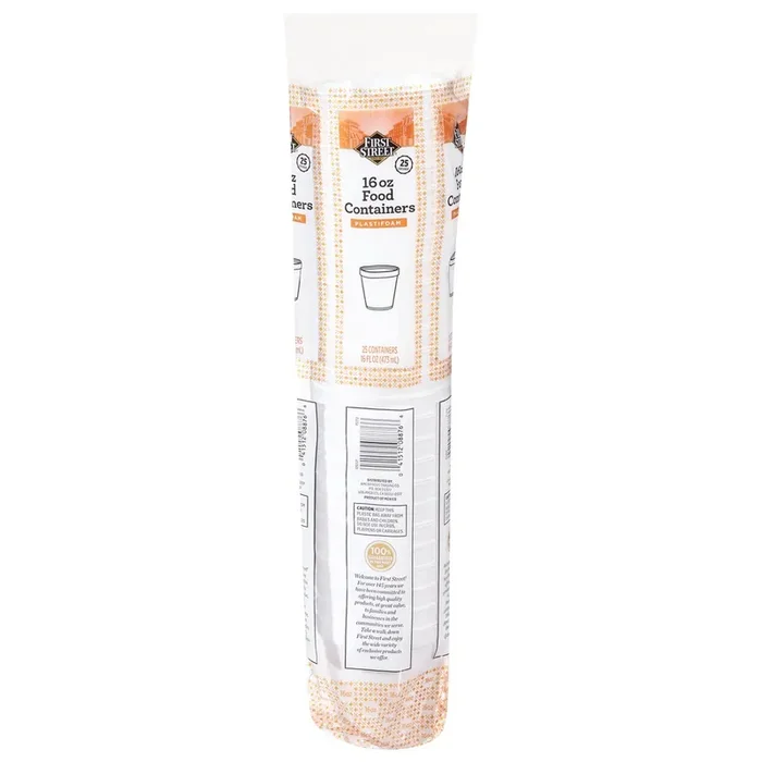 Cb02 First Street Food Container Foam White 16 Oz (BULK)