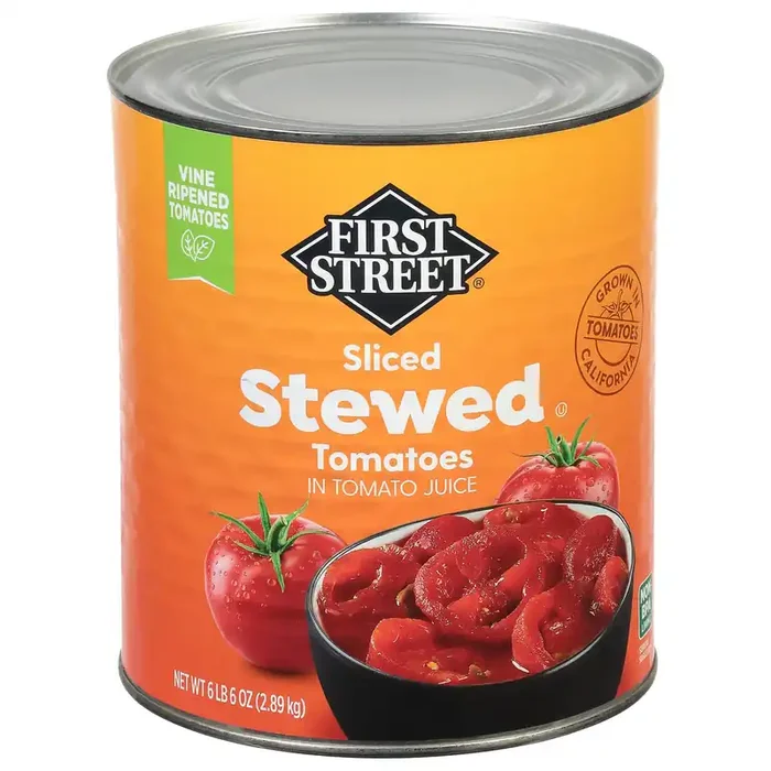 Cb22 First Street Sliced Stewed Tomatoes