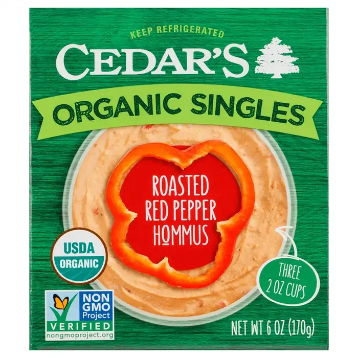 Cedar‘s Organic Roasted Red Pepper Hummus Singles