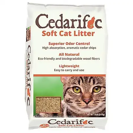 Cedarific Natural Cedar Chips Cat Litter – 7.5 Lb