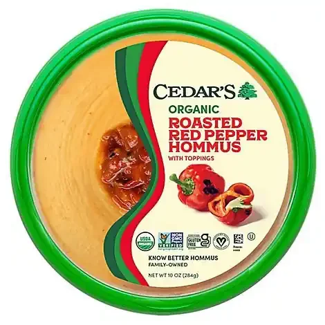 Cedars Hommus Organic Roasted Red Pepper Tub- 10 oz