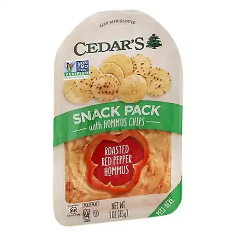 Cedars Red Pepper Hommus Snack Pack – 3 oz