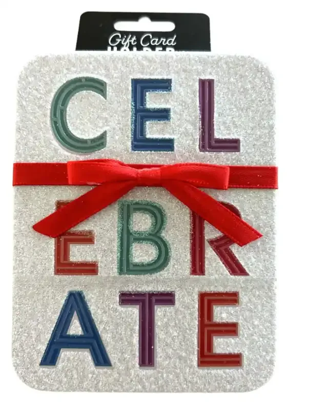 Celebrate Glitter Gift Card Holder Tin