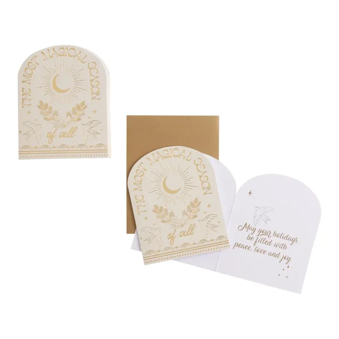 Celestial Die Cut Boxed Holiday Cards 15 Count