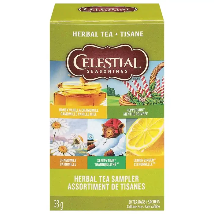 Celestial Seasonings Caffeine Free Herbal Tea Sampler 20 Tea Bags
