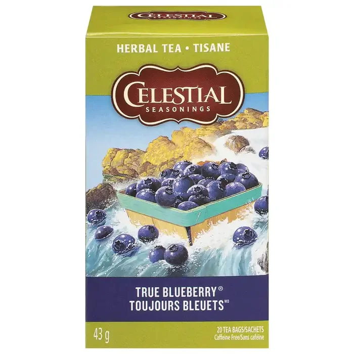 Celestial Seasonings Caffeine Free True Blueberry Herbal Tea 20 Tea Bags – 20 ct