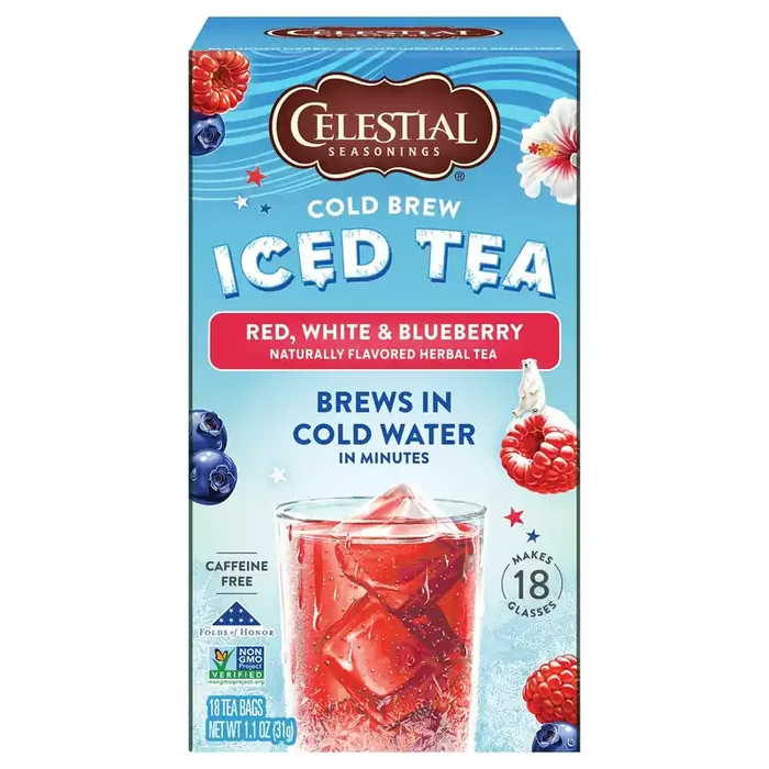 Celestial Seasonings Cold Brew Red, White & Blueberry Iced Tea Bags 18 ct Box