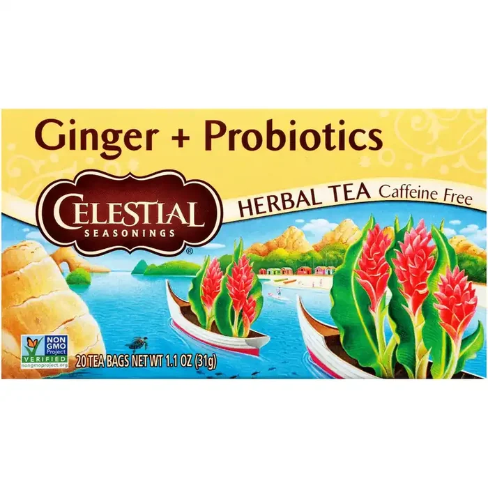 Celestial Seasonings Ginger Probiotics Herbal Tea – 20 ct