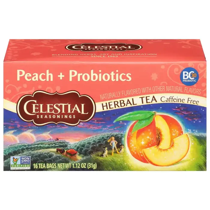Celestial Seasonings Herbal Peach Probiotic – 16 ct