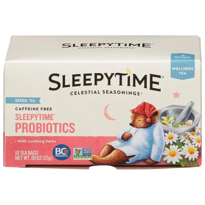 Celestial Seasonings Sleepytime Caffeine Free Probiotics Wellness Tea 18 Tea Bags