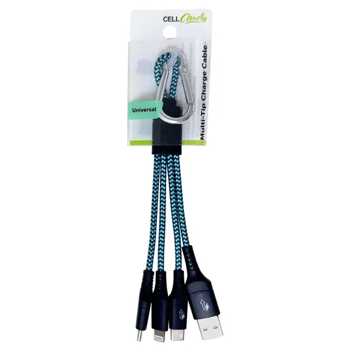Cellcandy 4-In-1 Charge Cable – Light Blue/Black