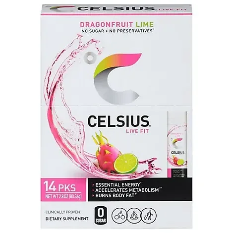 Celsius Dragonfruit Lime Energy Sticks – EA – 14 ct