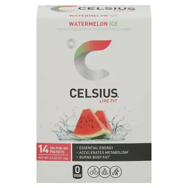 Celsius Live Fit On-the-Go Watermelon Ice Drink Mix Packets – 14 ct