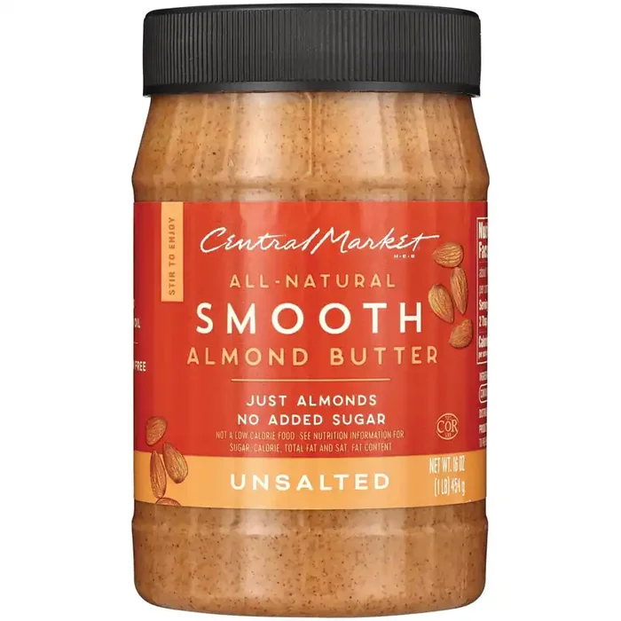 Central Market All-Natural Smooth Almond Butter – Unsalted