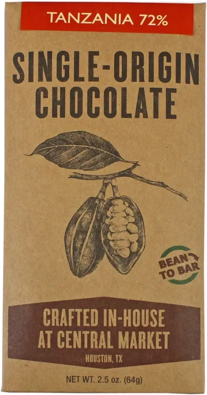 Central Market Bean To Bar Tanzania 72% Single-Origin Chocolate