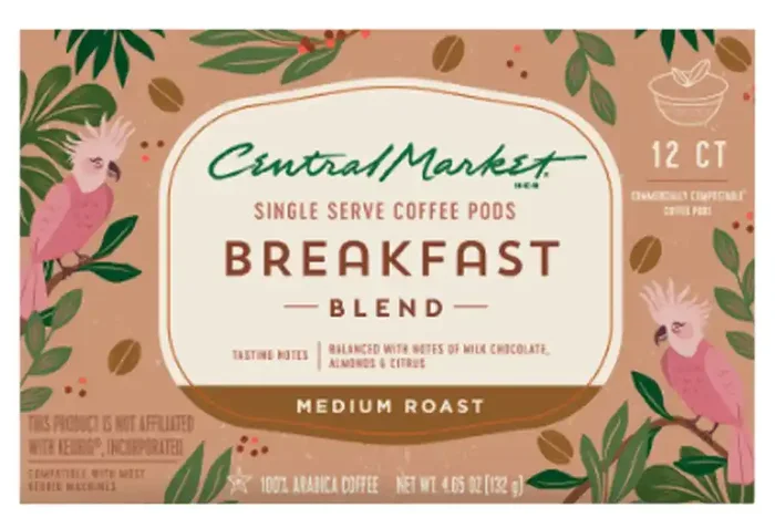 Central Market Breakfast Blend Medium Roast Single Serve Coffee Cups