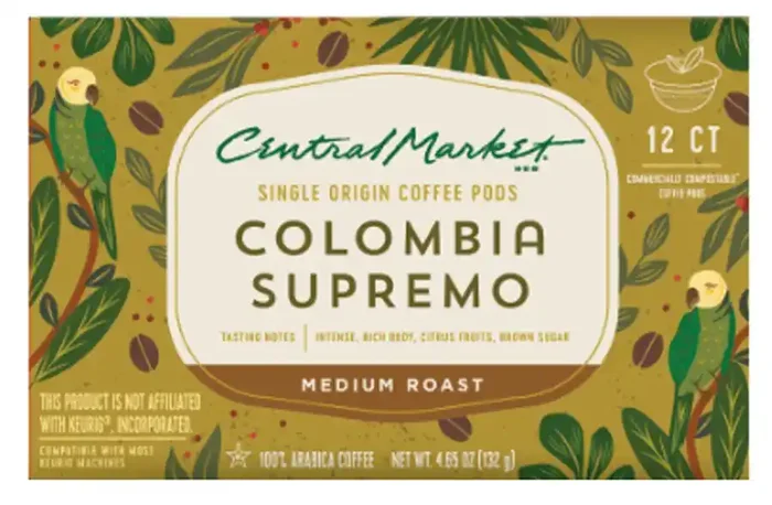 Central Market Colombia Supremo Medium Roast Single Serve Coffee Cups