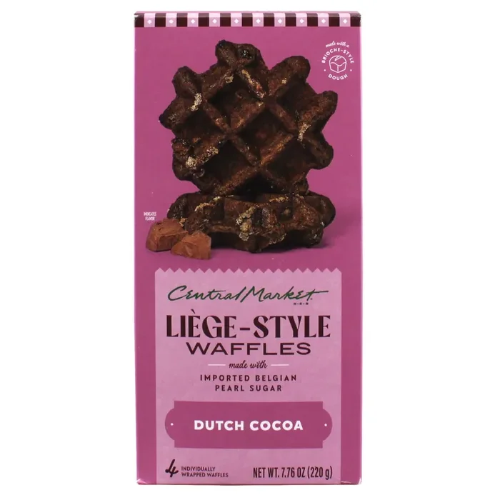 Central Market Frozen Liège-Style Waffles – Dutch Chocolate