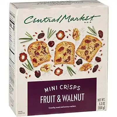 Central Market Mini Crisps Fruit & Walnut