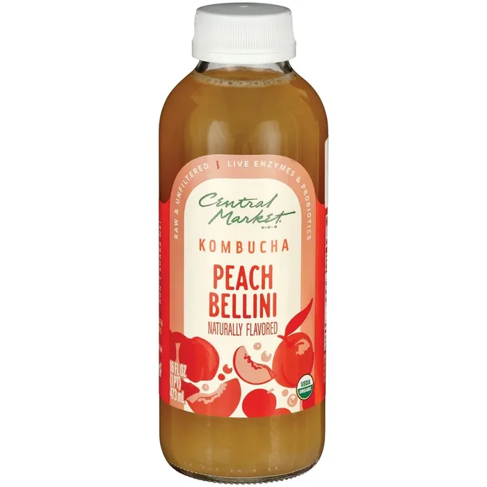 Central Market Organic Kombucha – Peach Bellini
