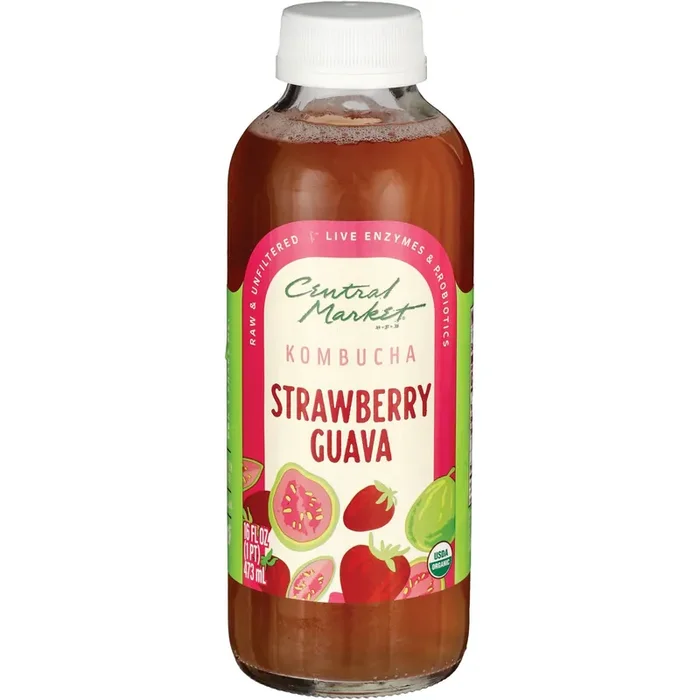 Central Market Organic Kombucha – Strawberry Guava