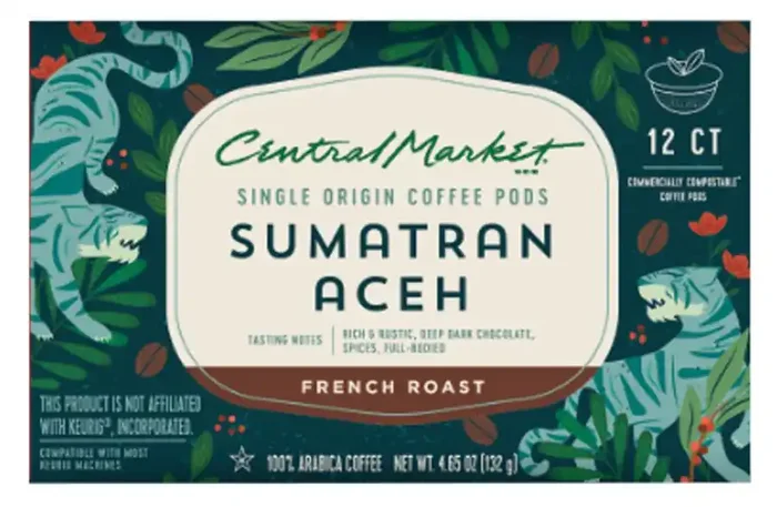 Central Market Sumatran Aceh Dark Roast Single Serve Coffee Cups