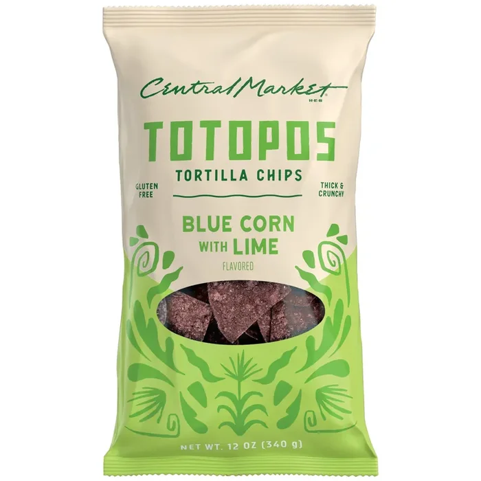 Central Market Totopos Tortilla Chips – Blue Corn & Lime