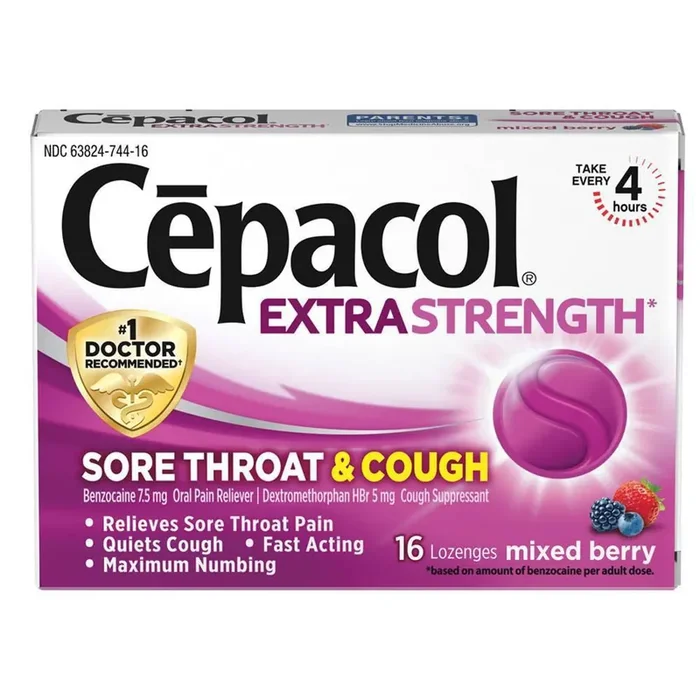 Cepacol Maximum Strength Throat And Cough Drop Lozenges Mixed Berry