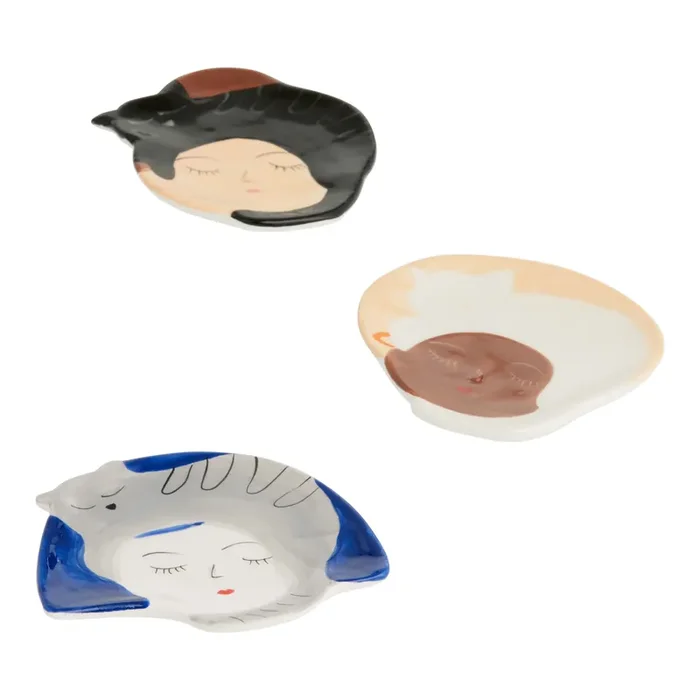 Ceramic Cat Lady Tea Rests Set of 3