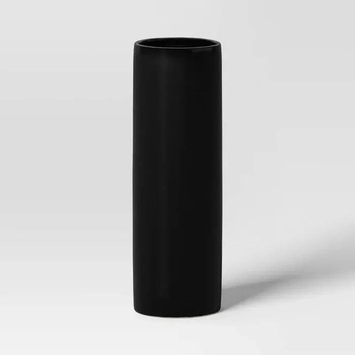 Ceramic Cylinder Decorative Vase Black – Room Essentials™