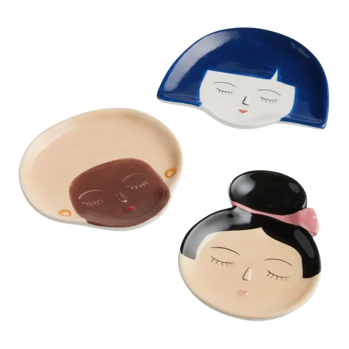 Ceramic Lovely Lady Tea Rests Set of 3