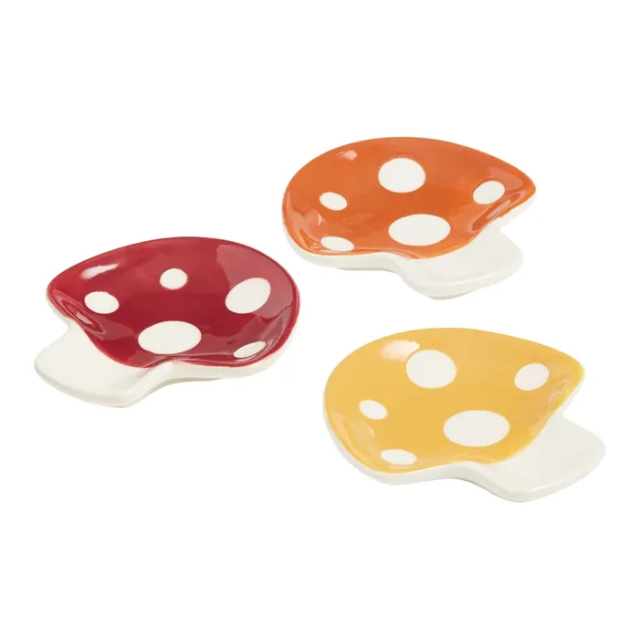 Ceramic Mushroom Tea Rests Set of 3