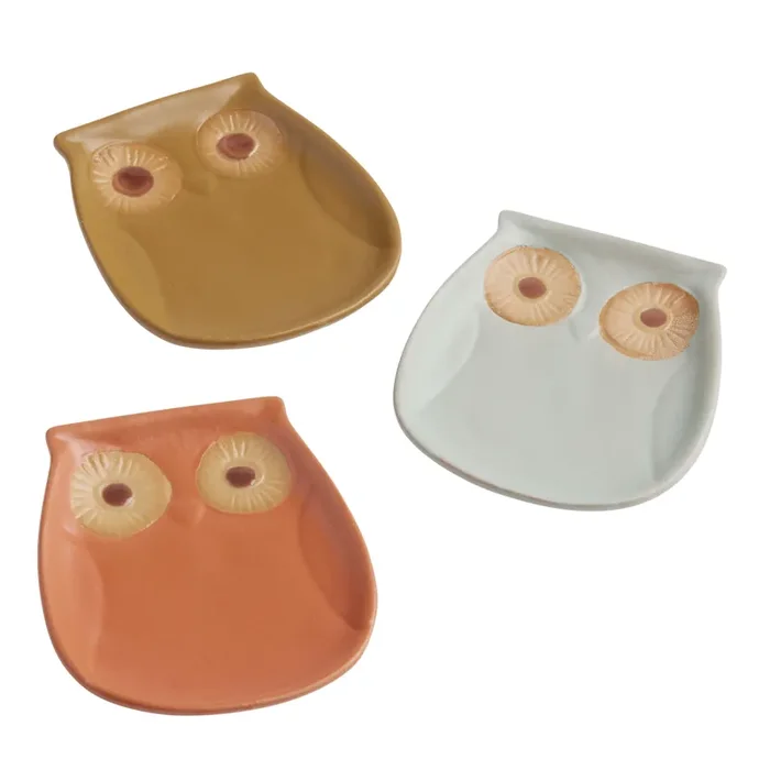Ceramic Owl Tea Rests Set of 3