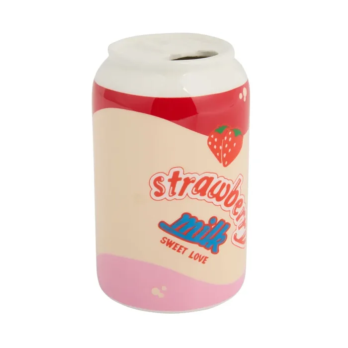 Ceramic Retro Strawberry Milk Can Vase