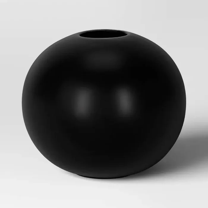 Ceramic Round Decorative Vase Black – Room Essentials™