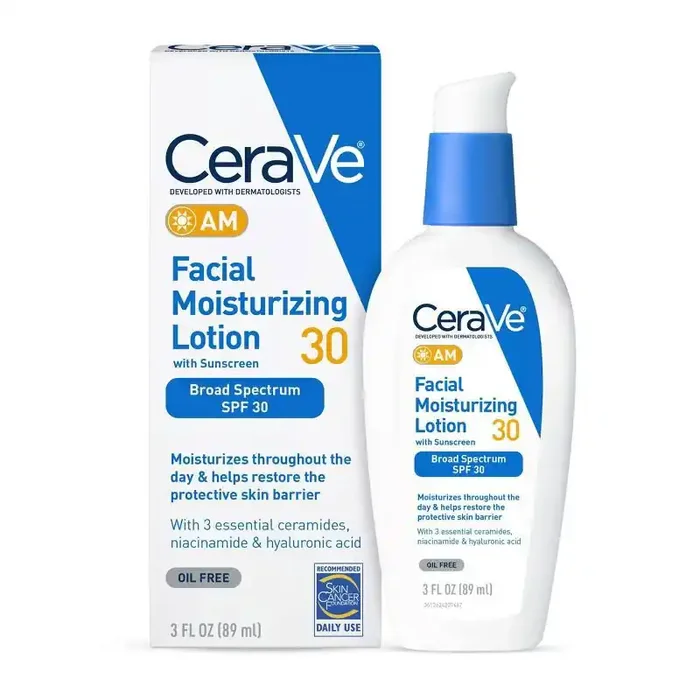 CeraVe Face Moisturizer with Sunscreen, AM Facial Moisturizing Lotion for Normal to Dry Skin – SPF 30 – 3 fl oz​​